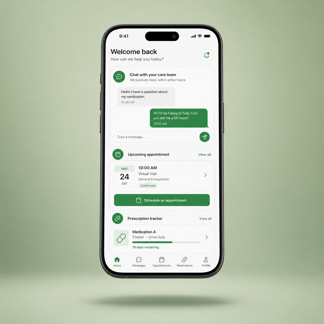 Patient portal messaging — connect with your care team.